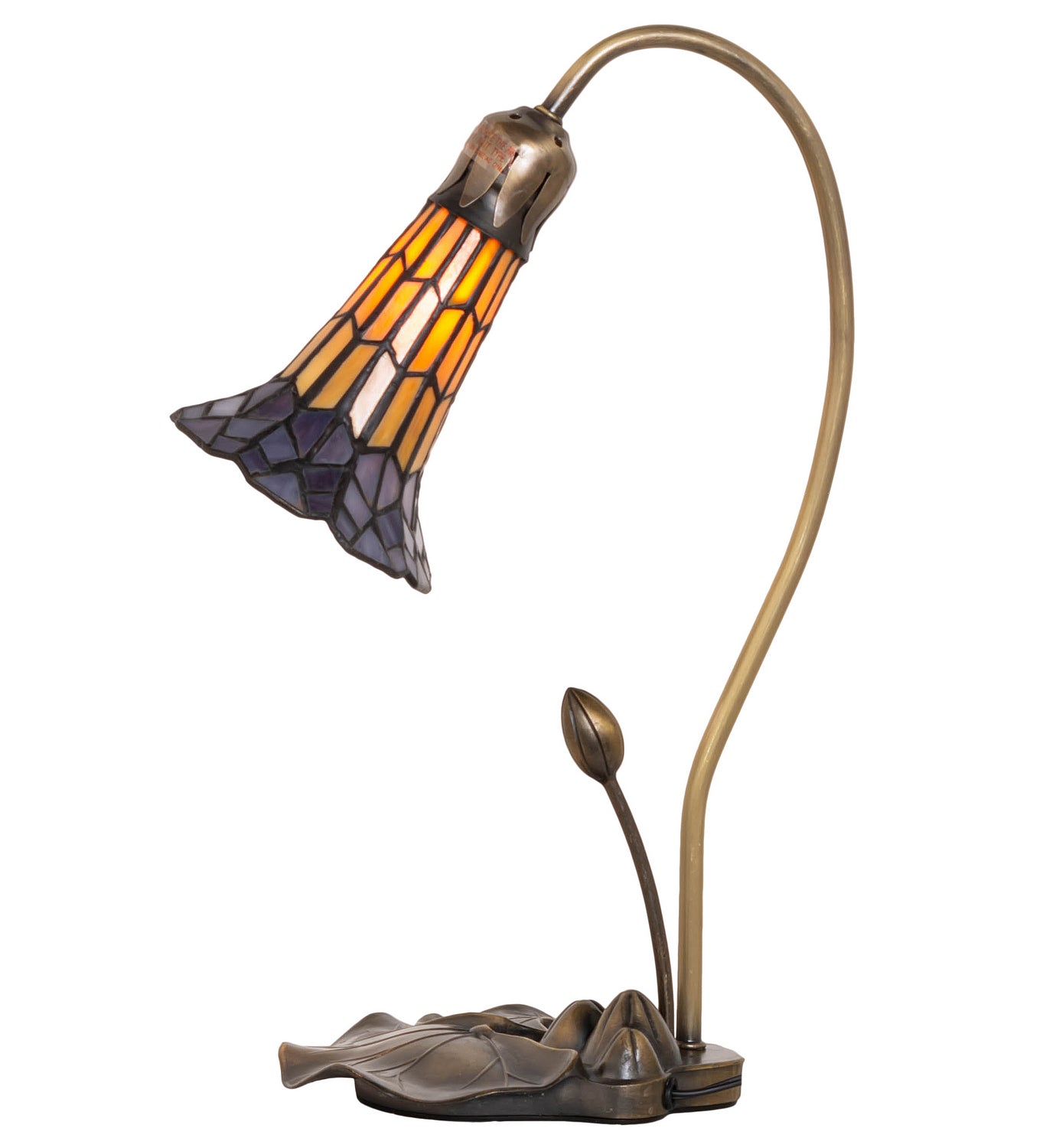 Meyda Tiffany - 251552 - Accent Lamp - Stained Glass Pond Lily - Antique Brass