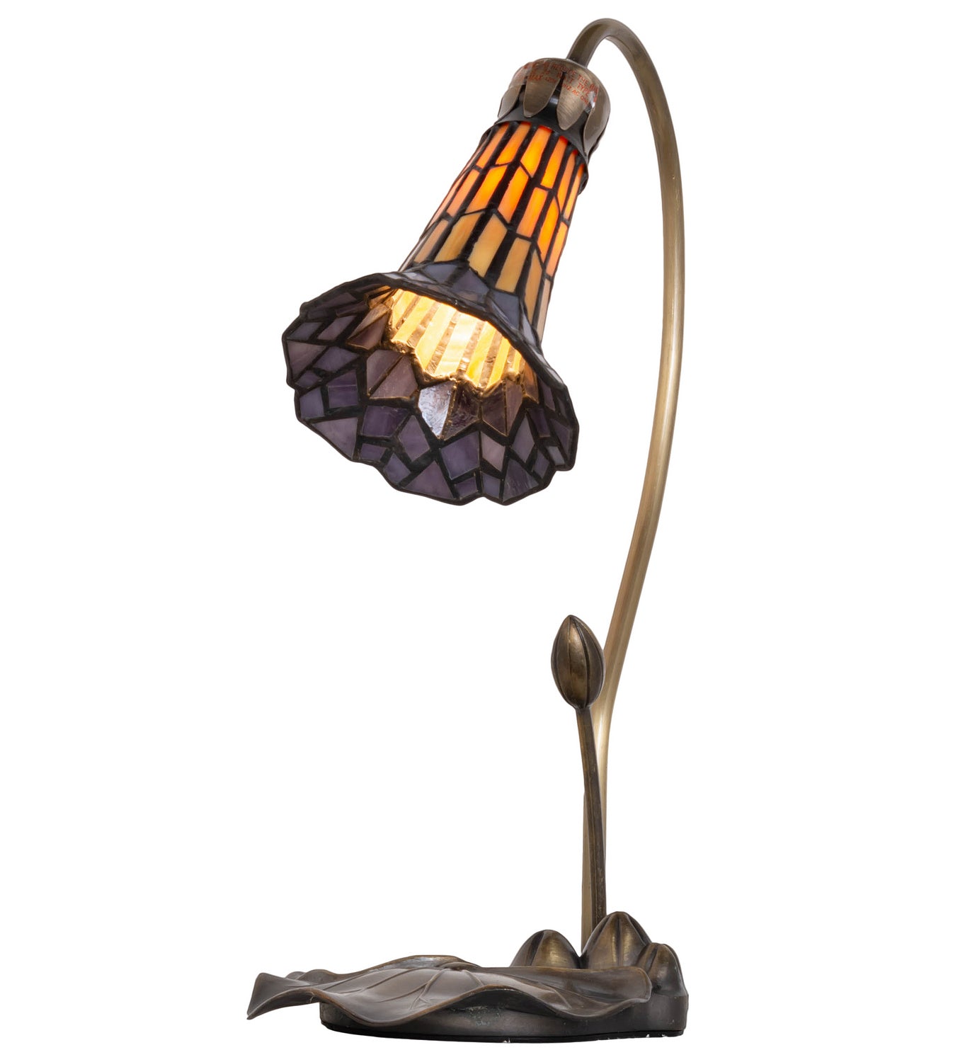 Meyda Tiffany - 251552 - Accent Lamp - Stained Glass Pond Lily - Antique Brass