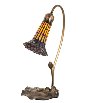 Meyda Tiffany - 251552 - Accent Lamp - Stained Glass Pond Lily - Antique Brass