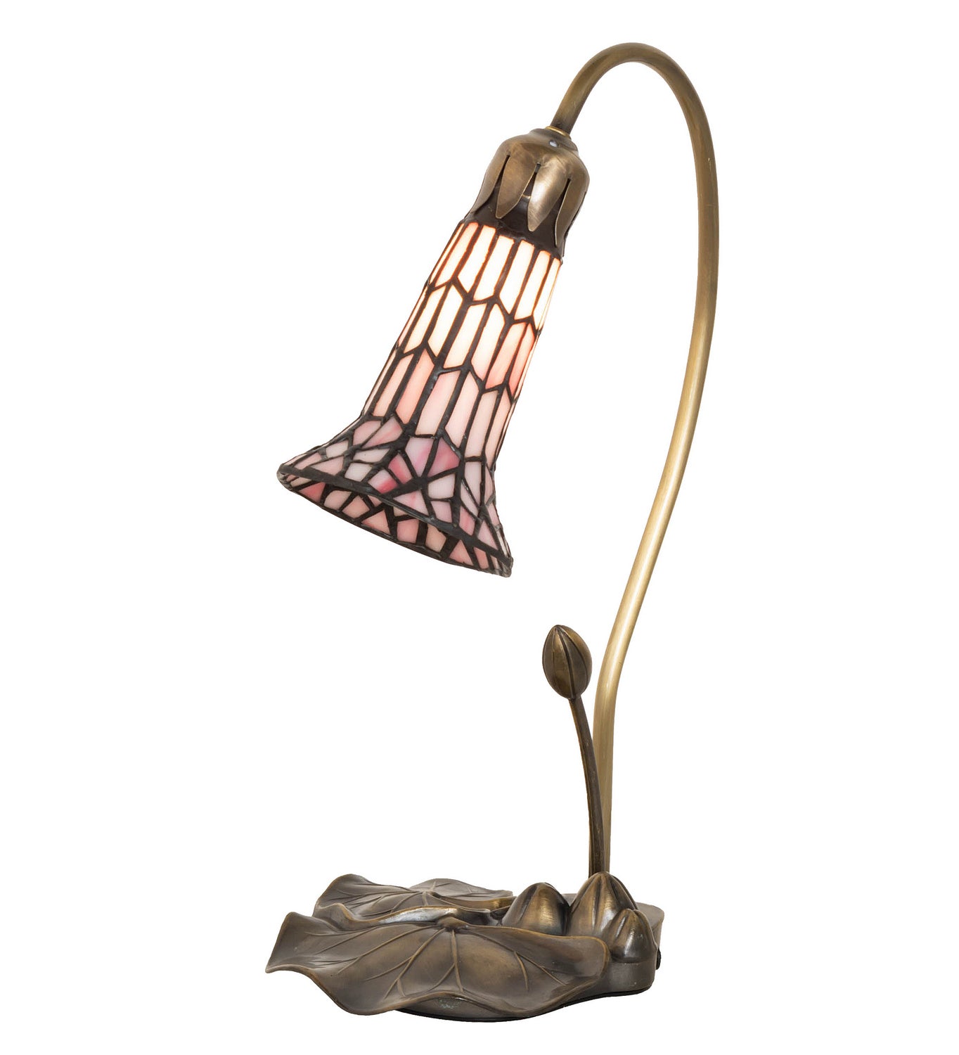 Meyda Tiffany - 251570 - One Light Accent Lamp - Stained Glass Pond Lily - Antique Copper