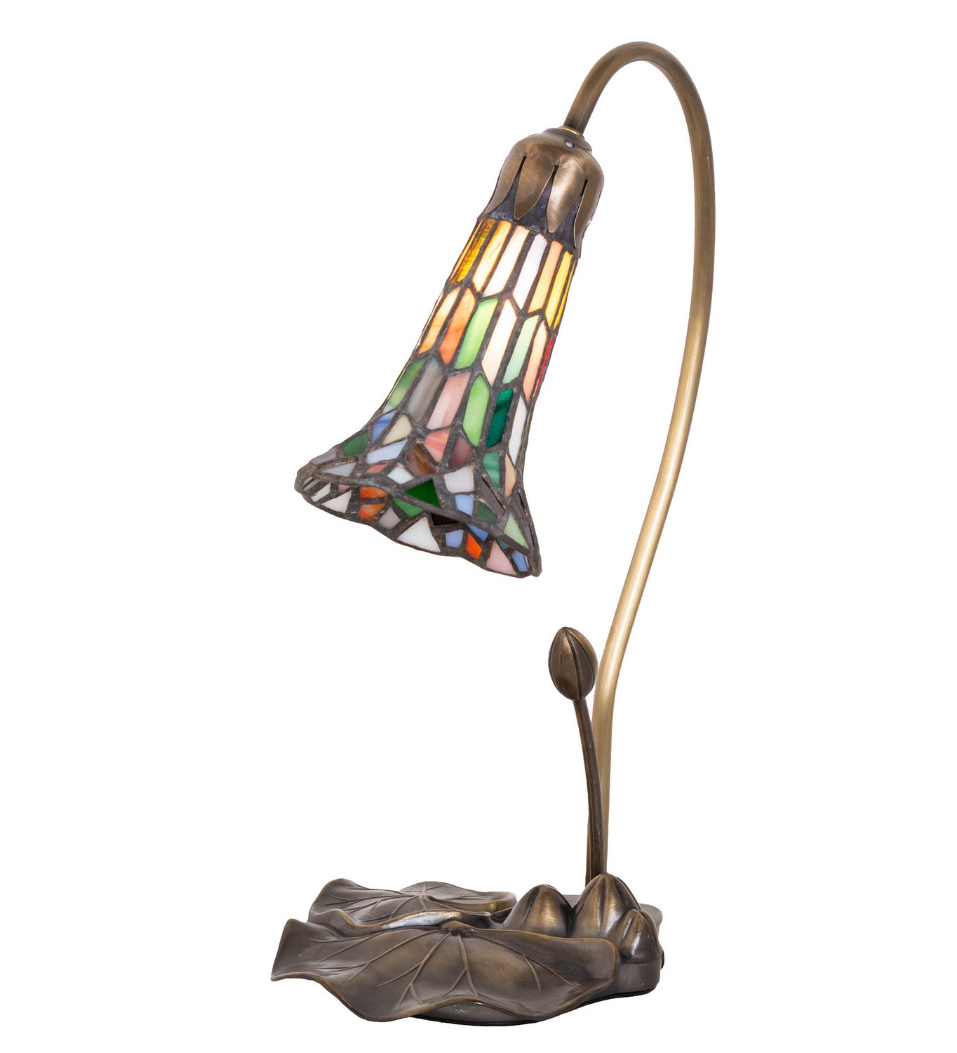 Meyda Tiffany - 251572 - Mini Lamp - Stained Glass Pond Lily - Antique Copper