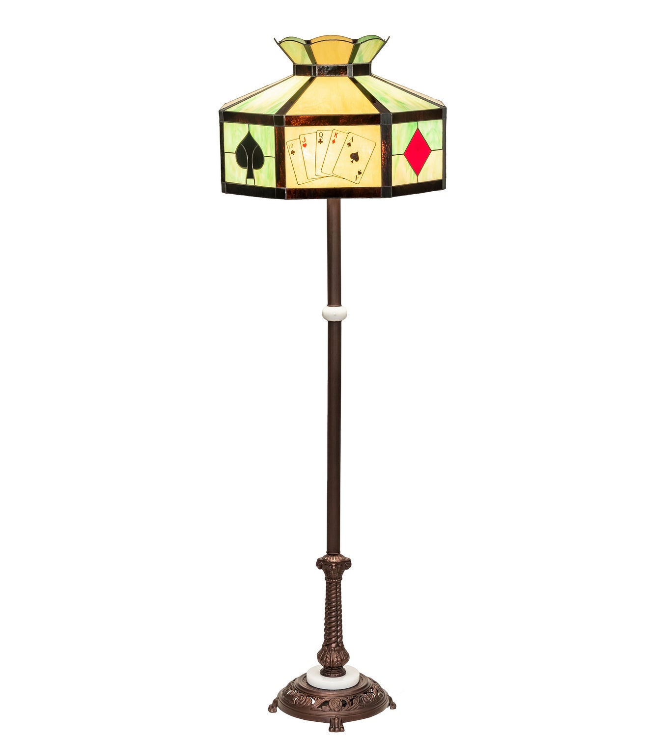 Meyda Tiffany - 252397 - Three Light Floor Lamp - Poker Face - Mahogany Bronze