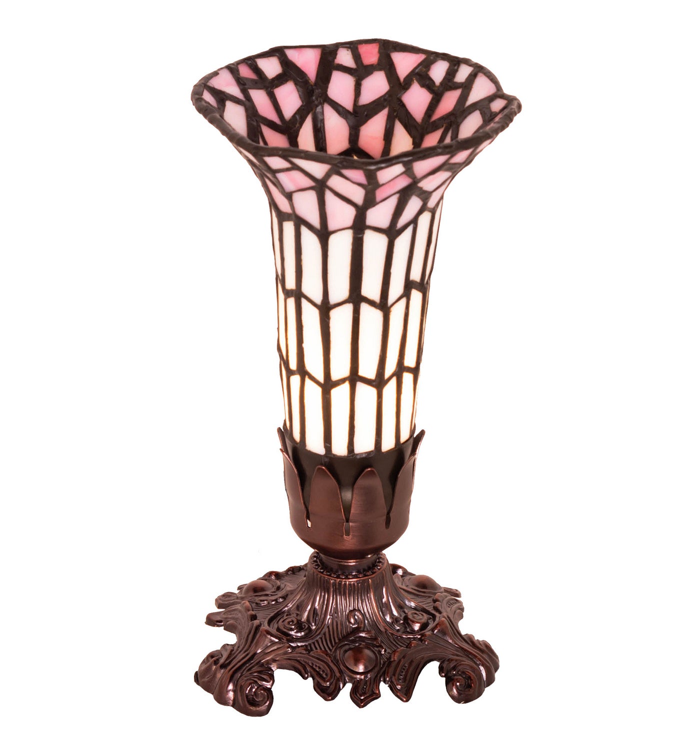 Meyda Tiffany - 27679 - Mini Lamp - Stained Glass Pond Lily - Mahogany Bronze