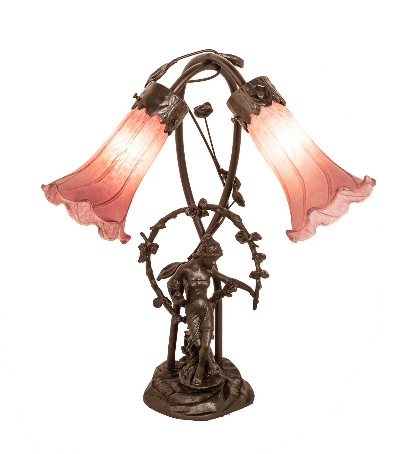 Meyda Tiffany - 38267 - Two Light Table Lamp - Lavender - Mahogany Bronze