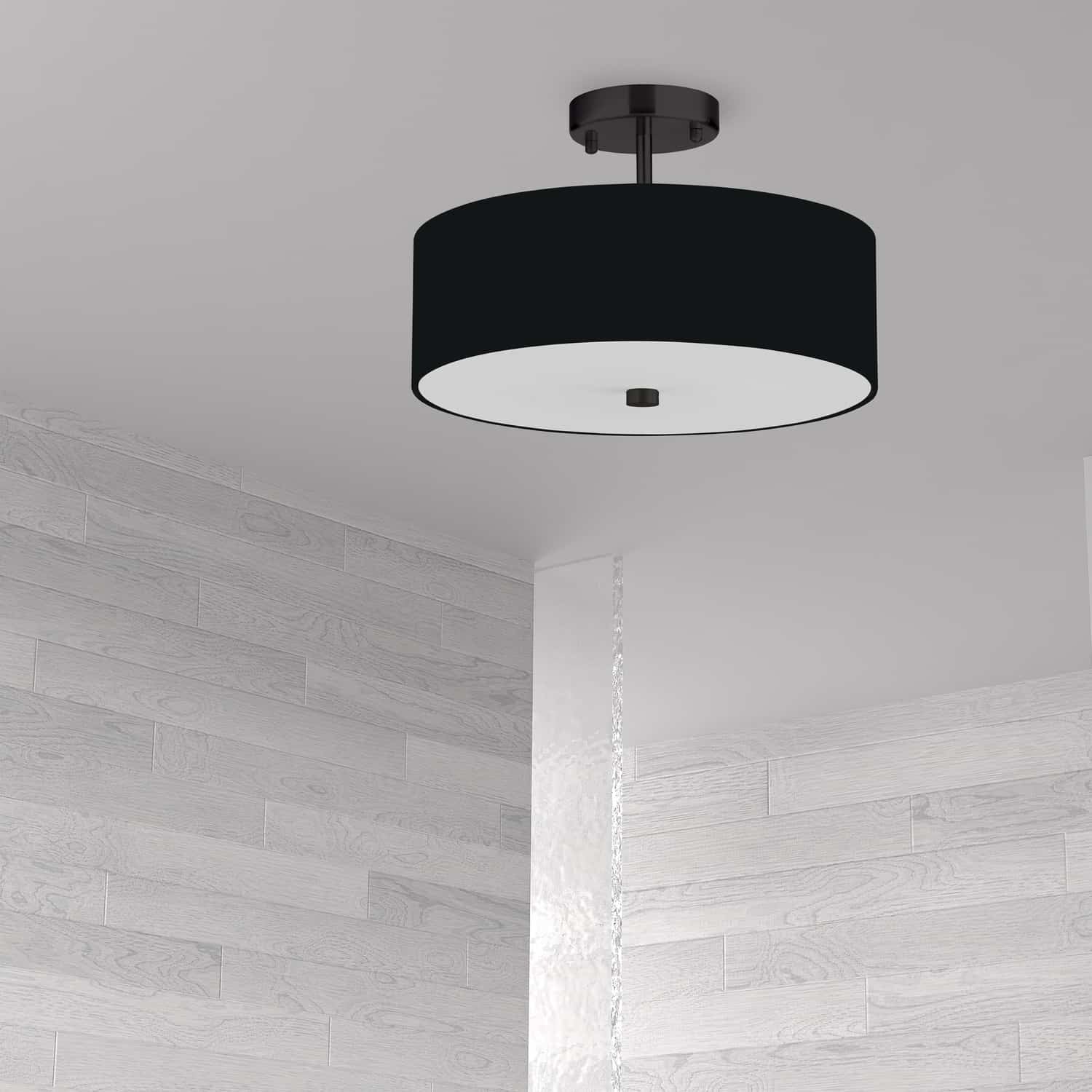 Dainolite Ltd - 571-143SF-MB-BK - Three Light Semi-Flush Mount - Everly - Black