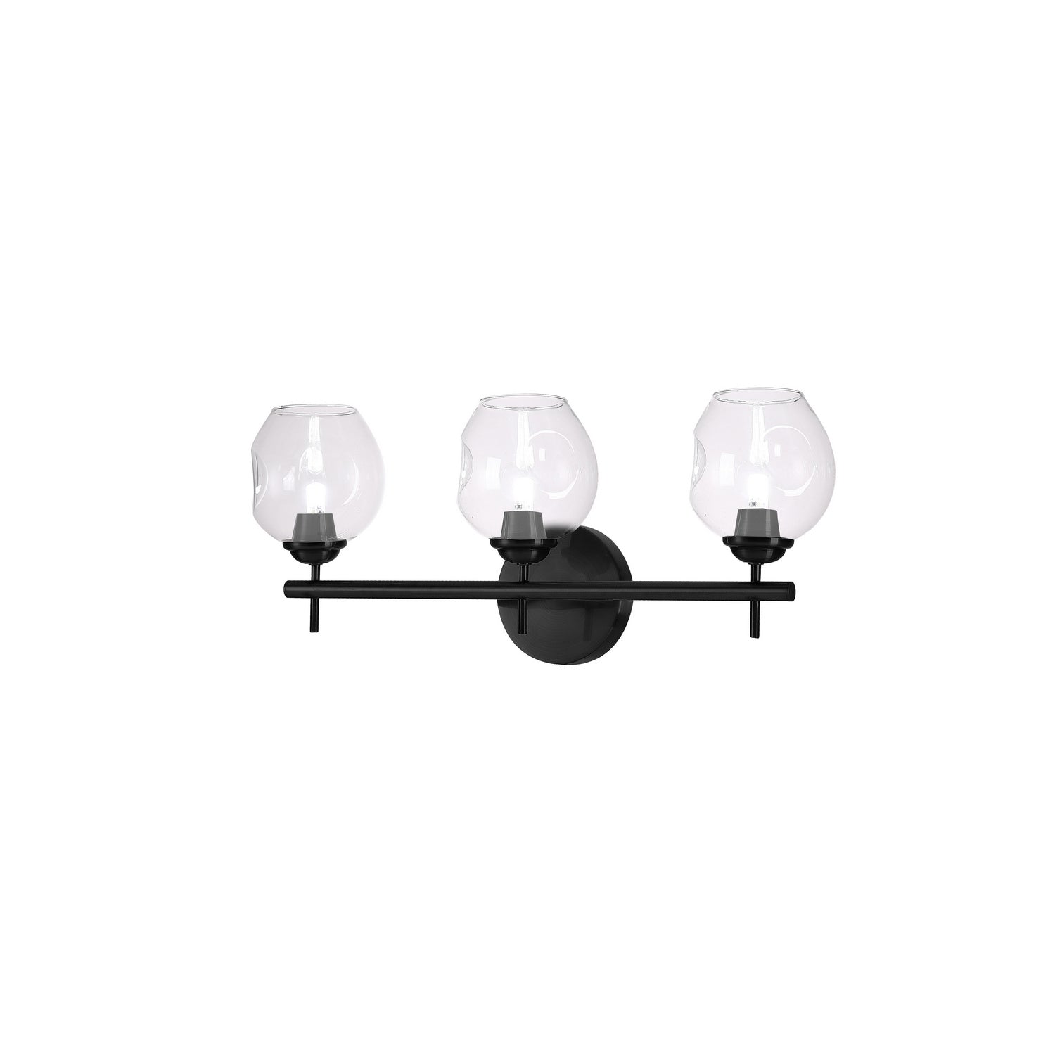 Dainolite Ltd - ABI-203W-MB-CLR - Three Light Vanity Fixture - Abii - Black