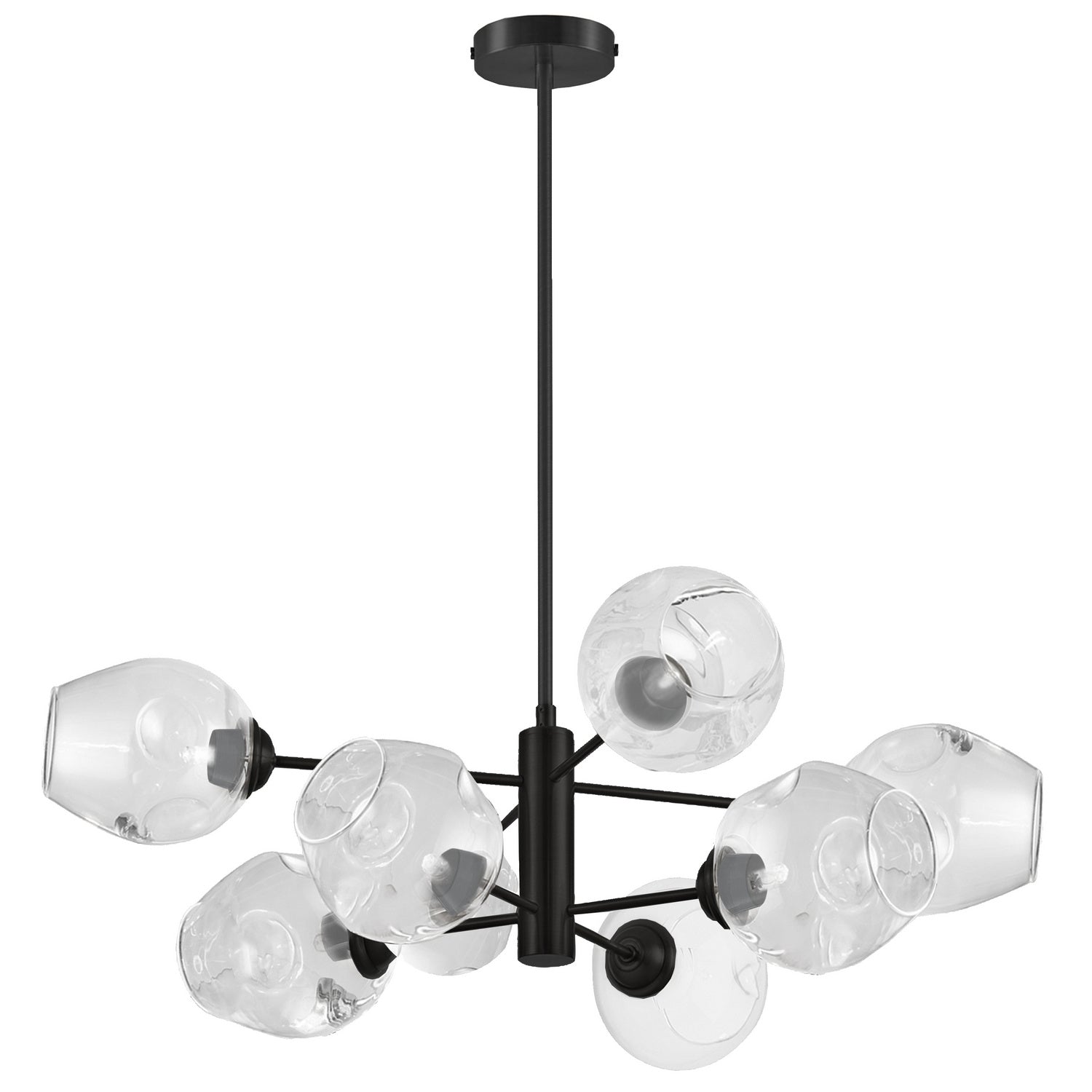 Dainolite Ltd - ABI-268P-MB-CLR - Eight Light Pendant - Abii - Black