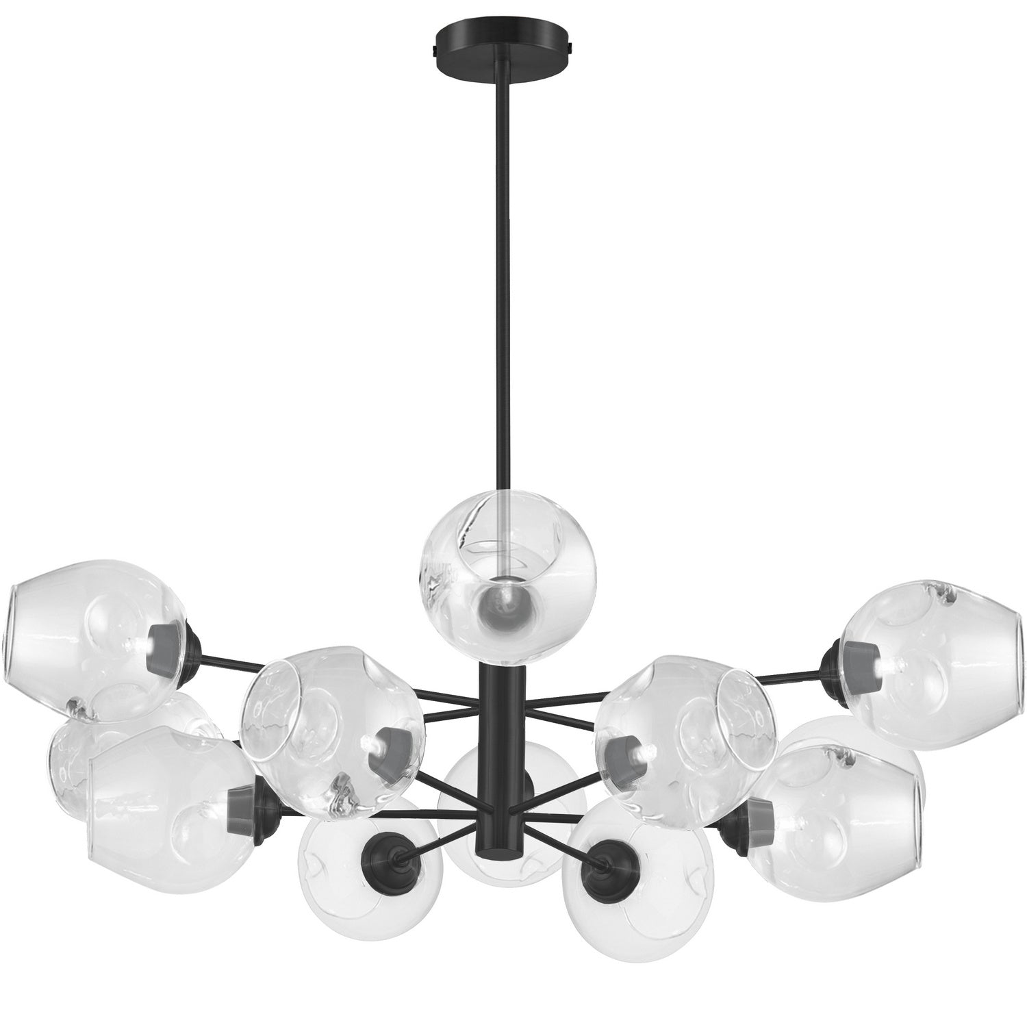 Dainolite Ltd - ABI-3312P-MB-CLR - 12 Light Pendant - Abii - Black