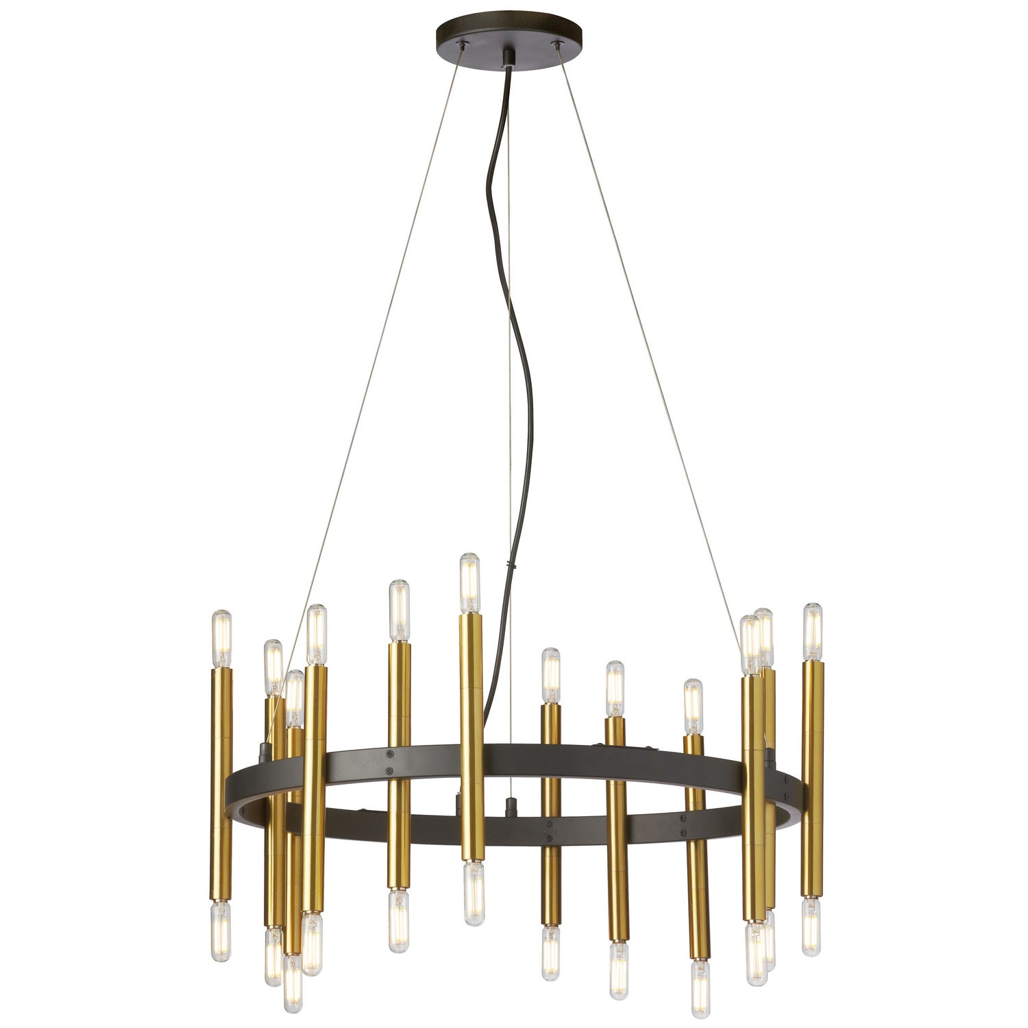 Dainolite Ltd - DER-2424C-MB-AGB - 24 Light Chandelier - Derry - Black