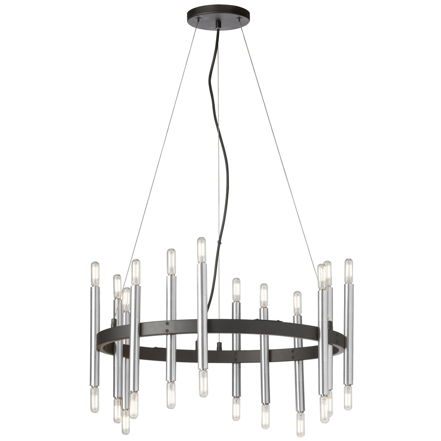 Dainolite Ltd - DER-2424C-MB-PC - 24 Light Chandelier - Derry - Black