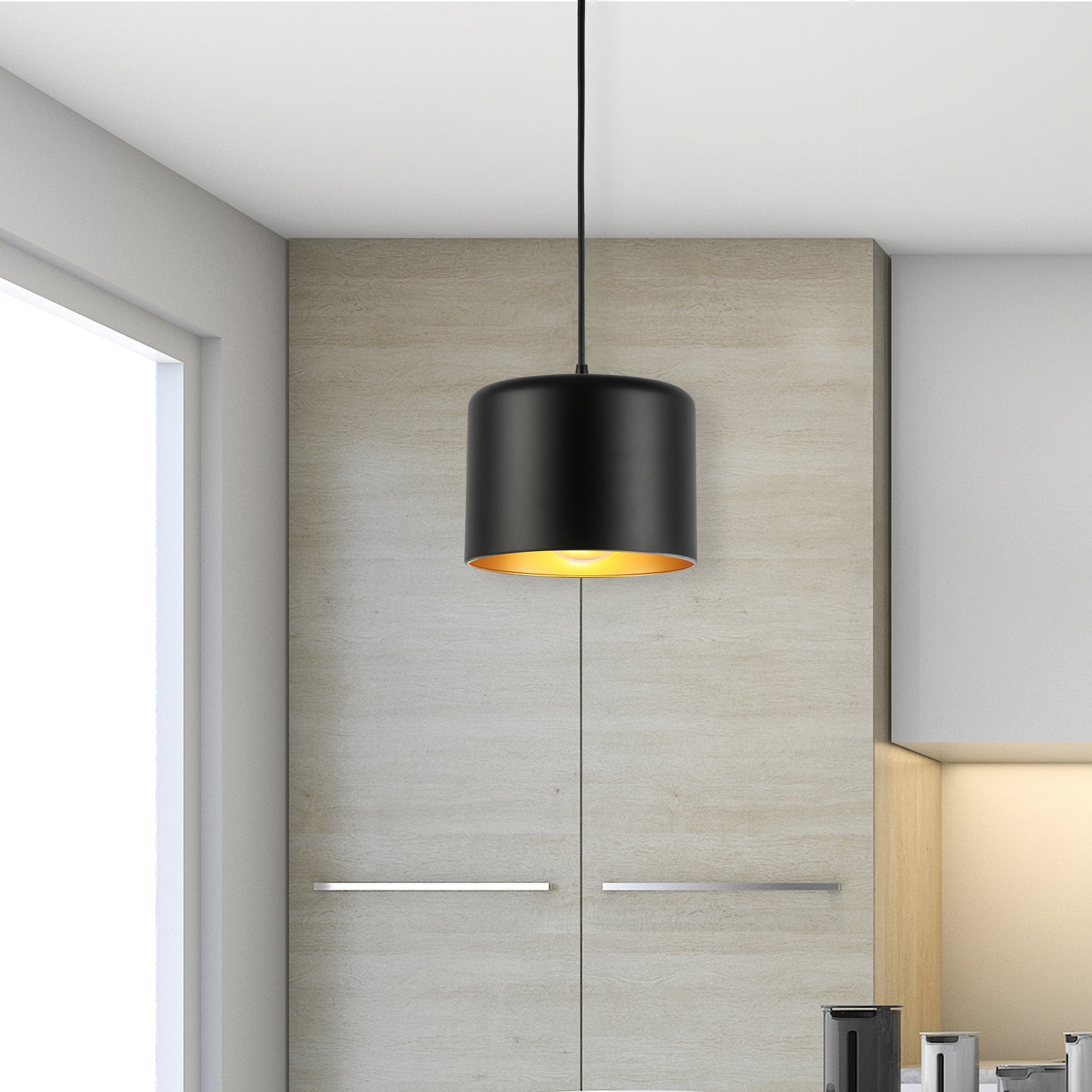 Dainolite Ltd - EMI-81P-AGB-MB - One Light Pendant - Emilia - Black