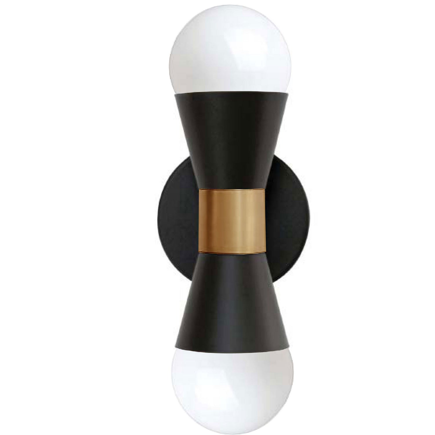 Dainolite Ltd - FOR-72W-MB-AGB - Two Light Wall Sconce - Fortuna - Black