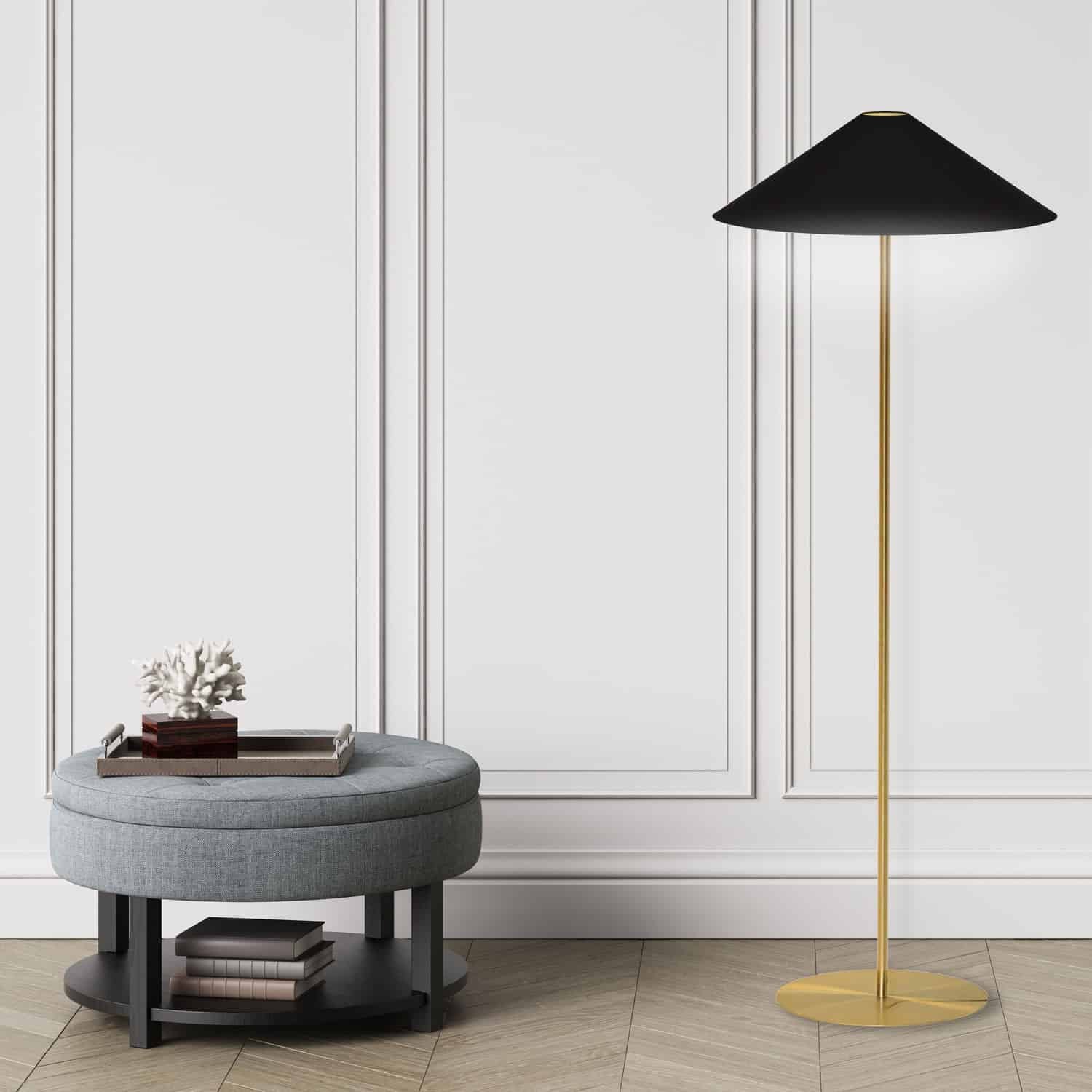 Dainolite Ltd - MM241F-AGB-698 - One Light Floor lamp - Aged Brass