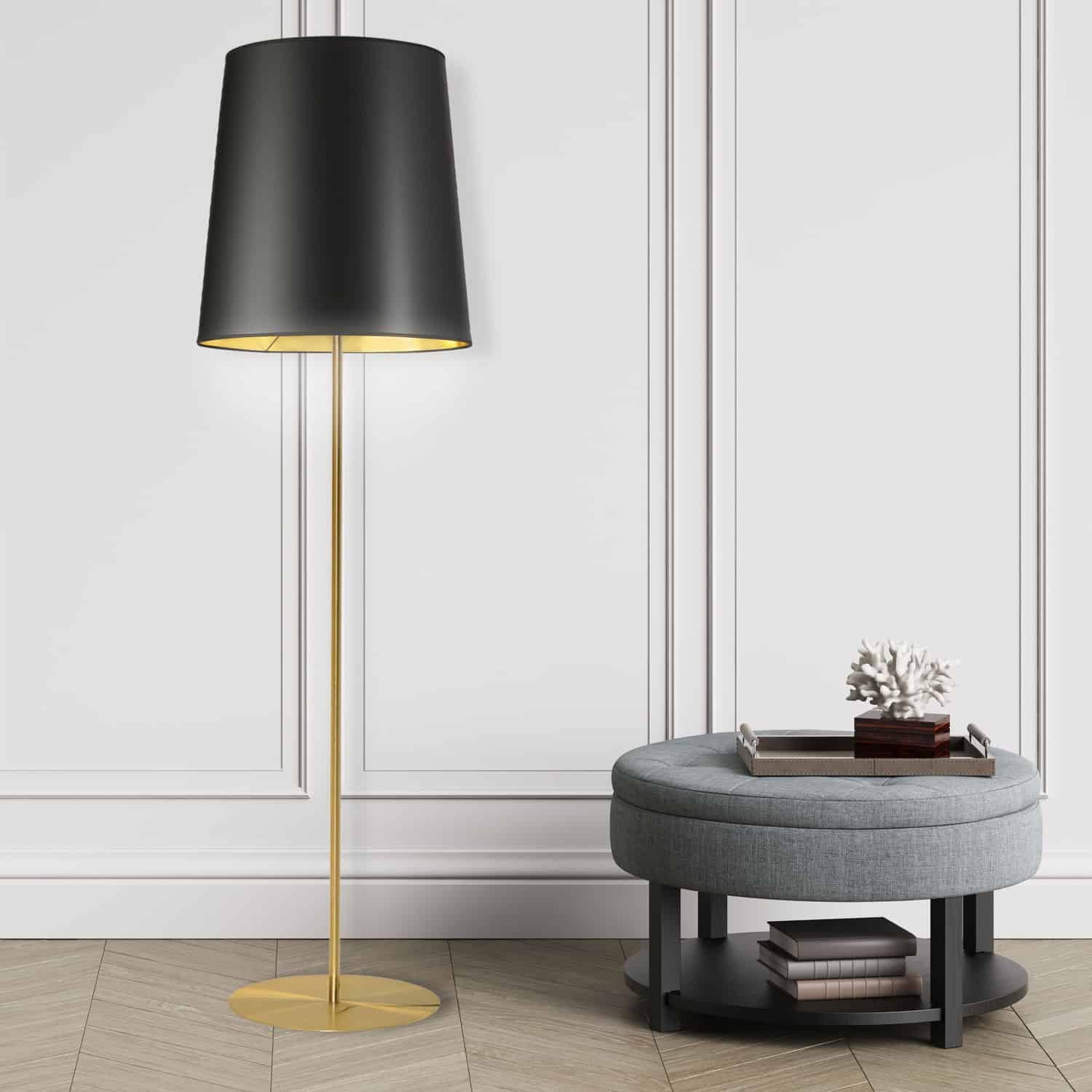 Dainolite Ltd - MM681F-AGB-698 - One Light Floor lamp - Maine - Aged Brass