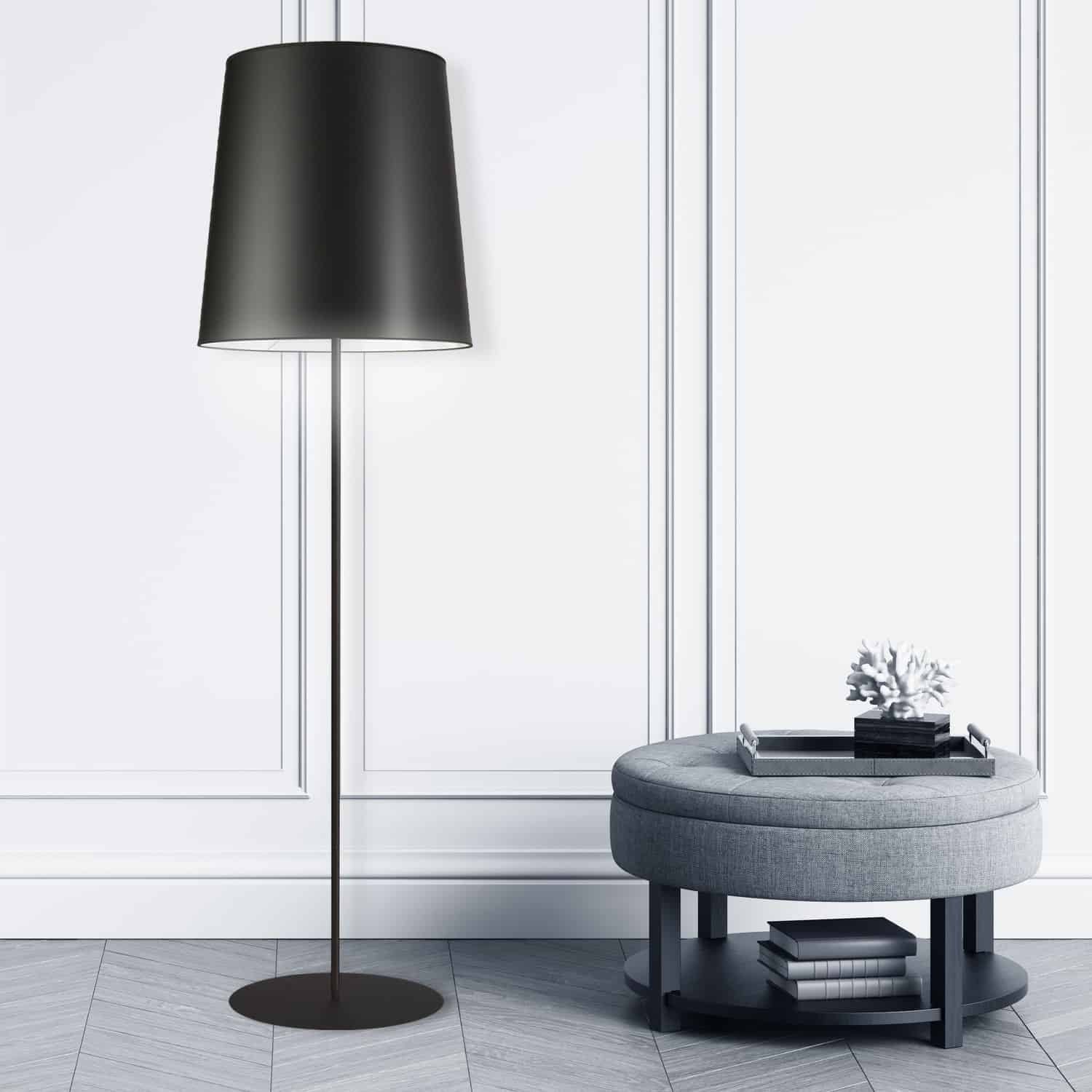 Dainolite Ltd - MM681F-BK-797 - One Light Floor lamp - Maine - Black