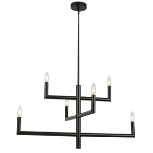 Dainolite Ltd - NOR-326C-MB - Six Light Chandelier - Nora - Black