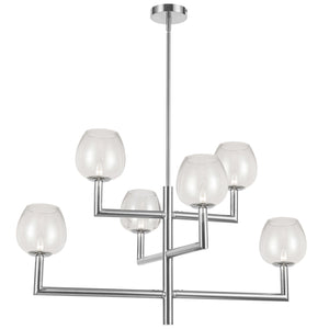 Dainolite Ltd - NOR-326C-PC-CLR - Six Light Chandelier - Nora - Polished Chrome