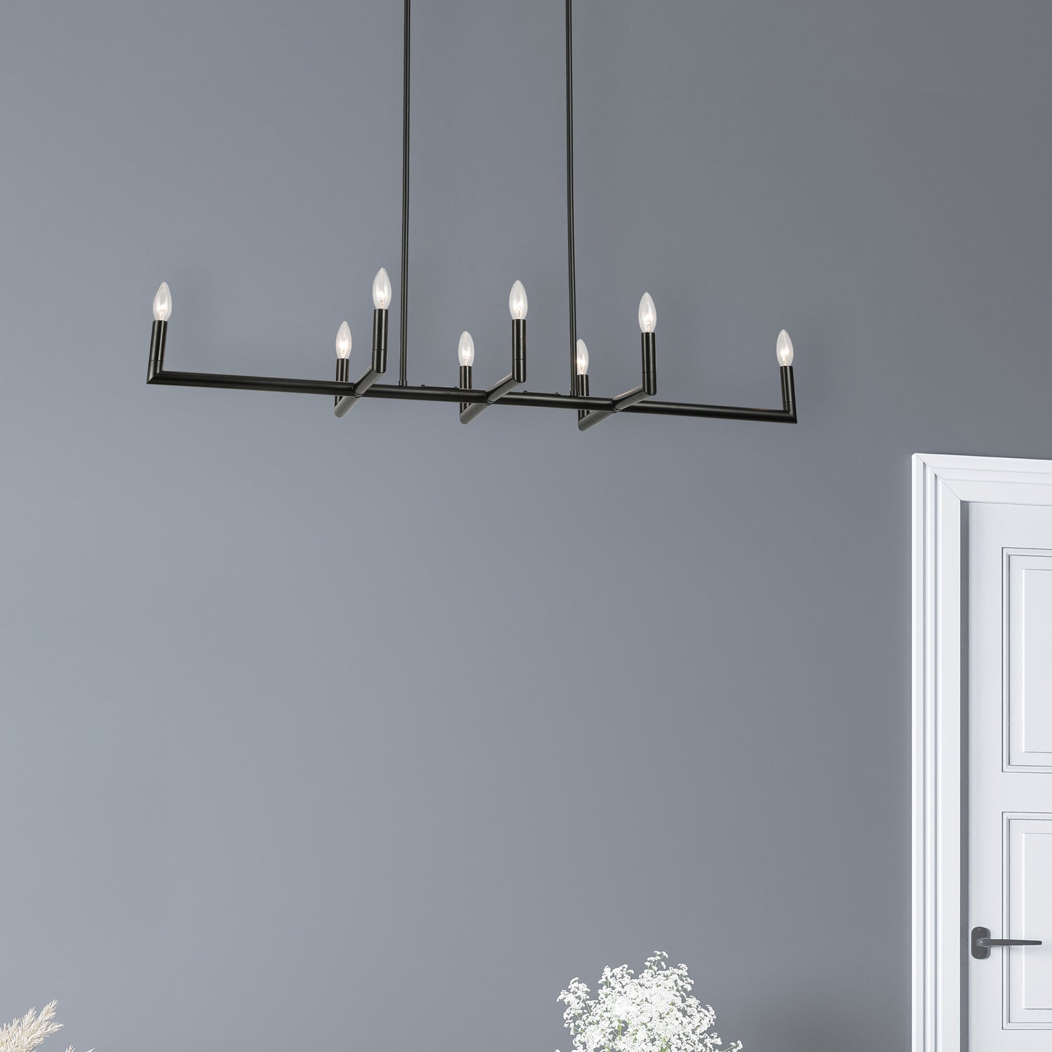 Dainolite Ltd - NOR-478HC-MB - Eight Light Chandelier - Nora - Black