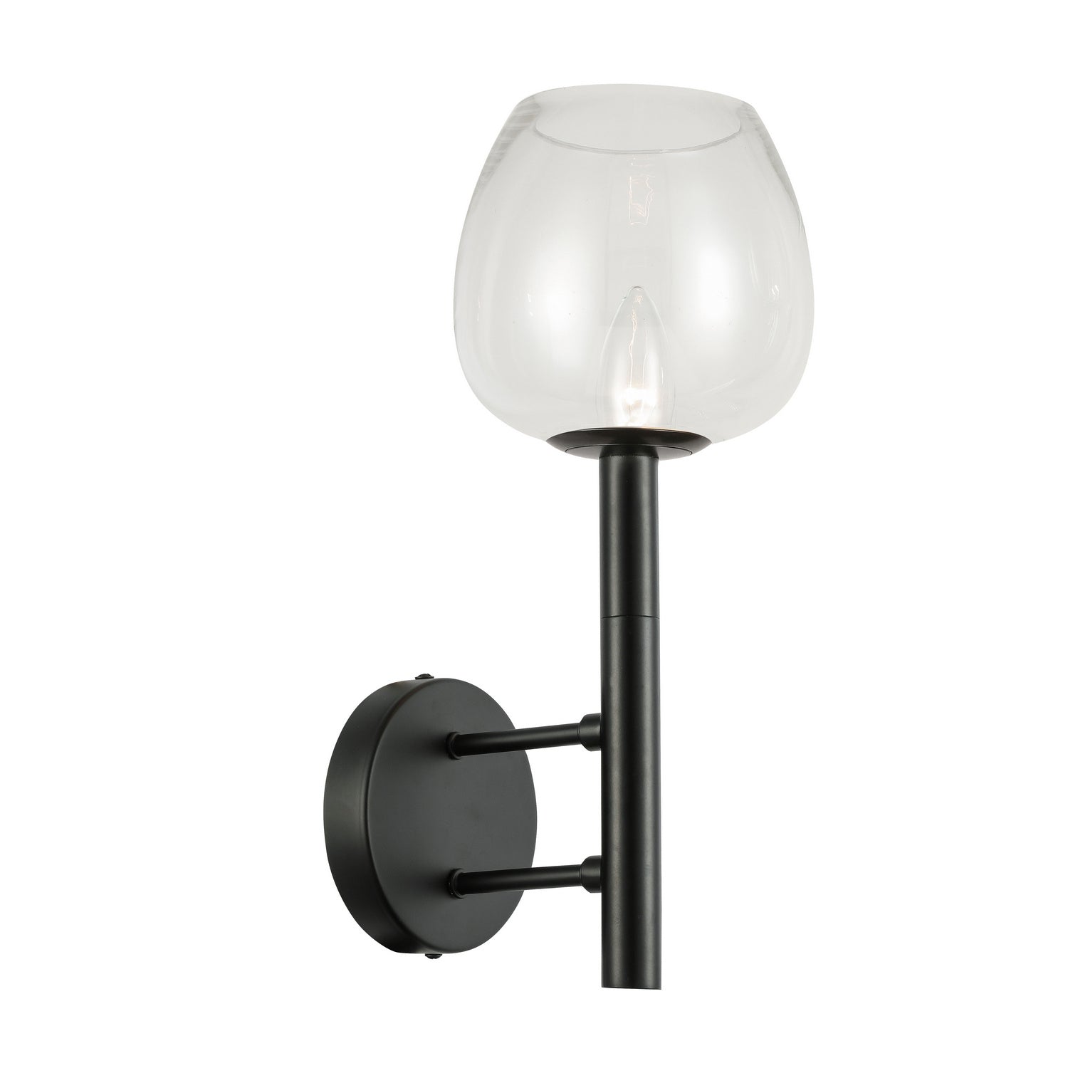 Dainolite Ltd - NOR-91W-MB-CLR - One Light Wall Sconce - Nora - Black