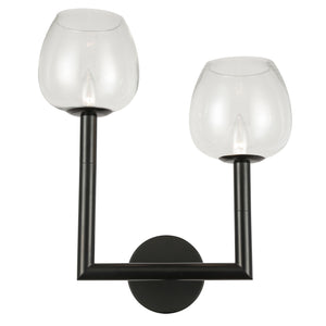 Dainolite Ltd - NOR-L-112W-MB-CLR - Two Light Wall Sconce - Nora - Black