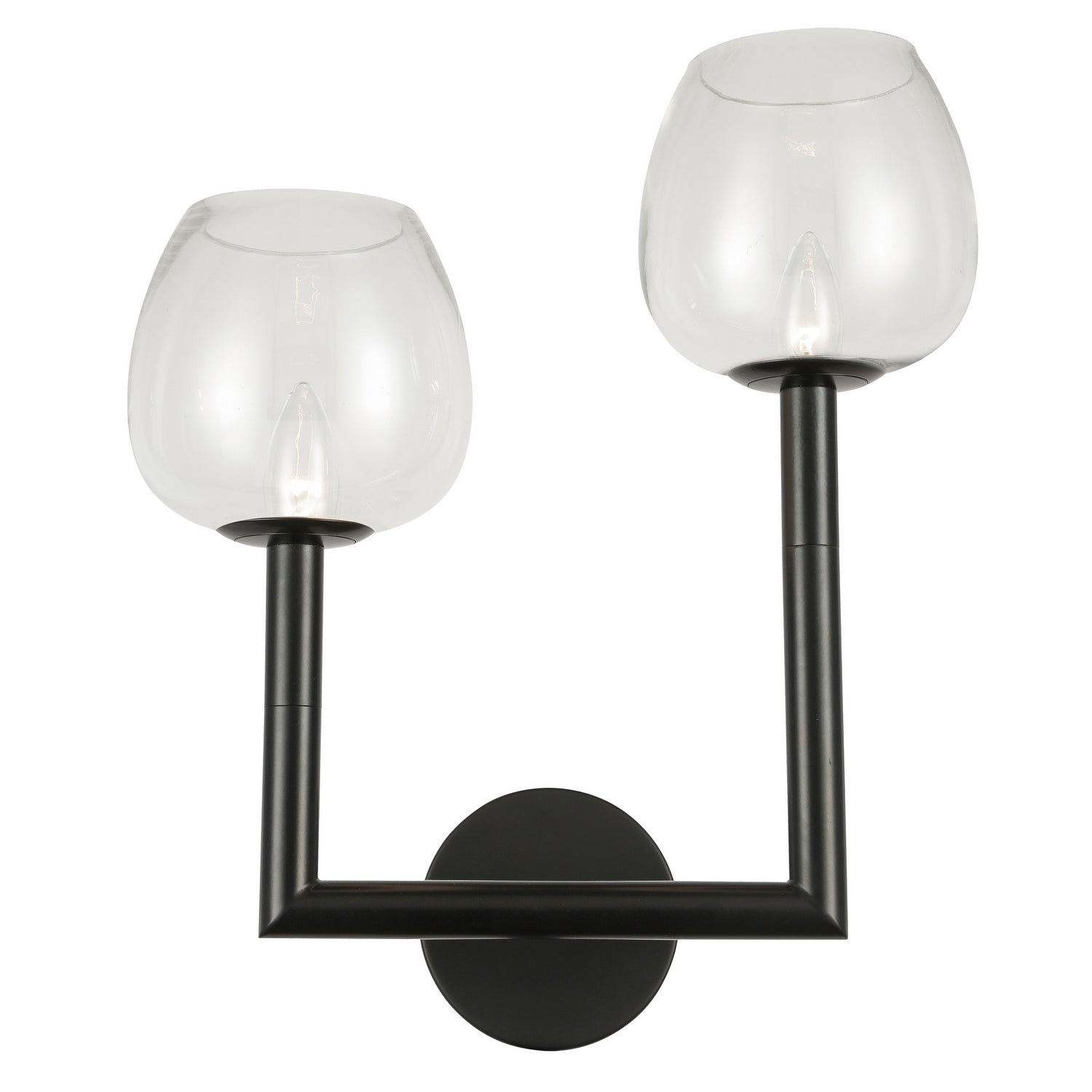 Dainolite Ltd - NOR-R-112W-MB-CLR - Two Light Wall Sconce - Nora - Black