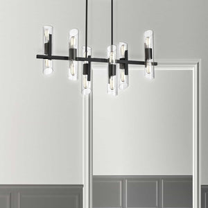 Dainolite Ltd - SAM-4012HC-MB - 12 Light Chandelier - Samantha - Black