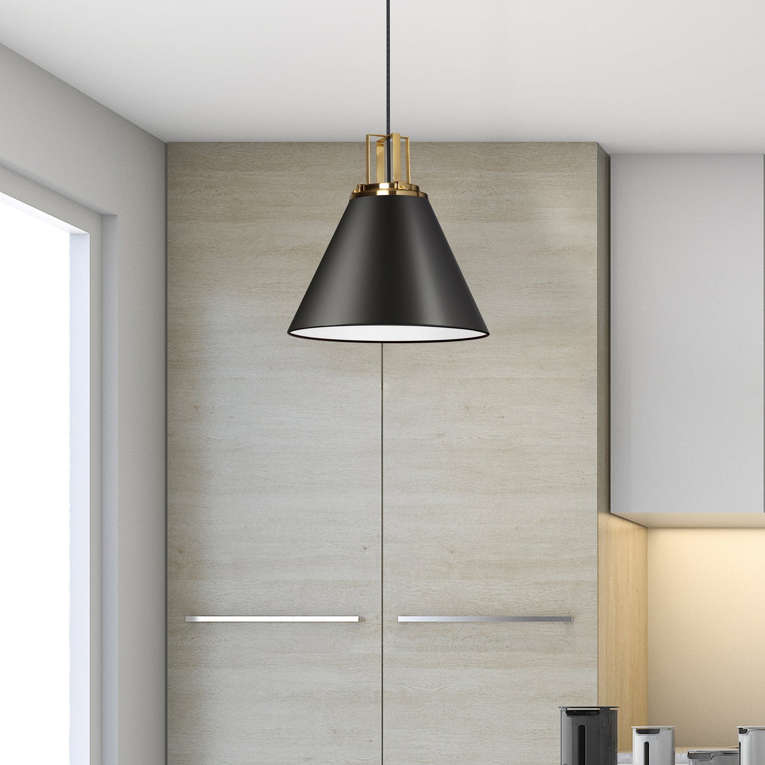 Dainolite Ltd - SNS-141P-MB-AGB - One Light Pendant - Sonus - Black