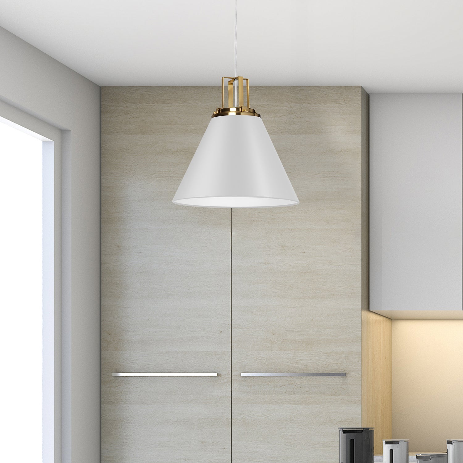 Dainolite Ltd - SNS-141P-MW-AGB - One Light Pendant - Sonus - White