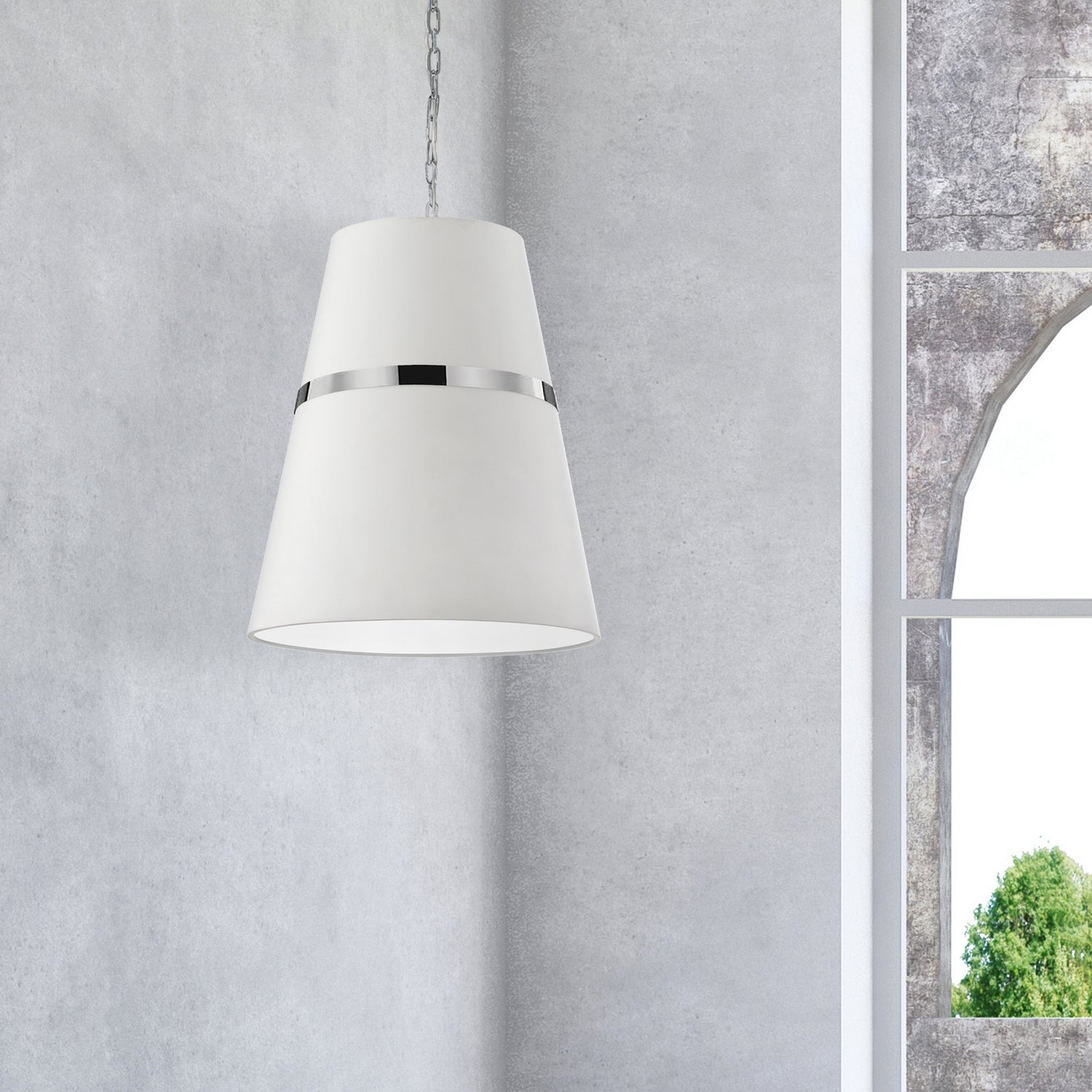 Dainolite Ltd - SYM-183P-PC-WH - Three Light Pendant - Symphony - White