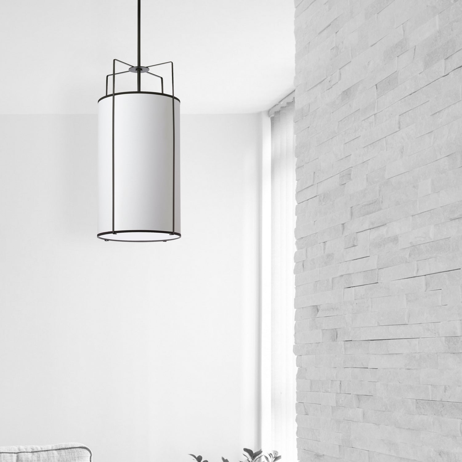 Dainolite Ltd - TRA-124P-BK-WH - Four Light Pendant - Trapezoid - White