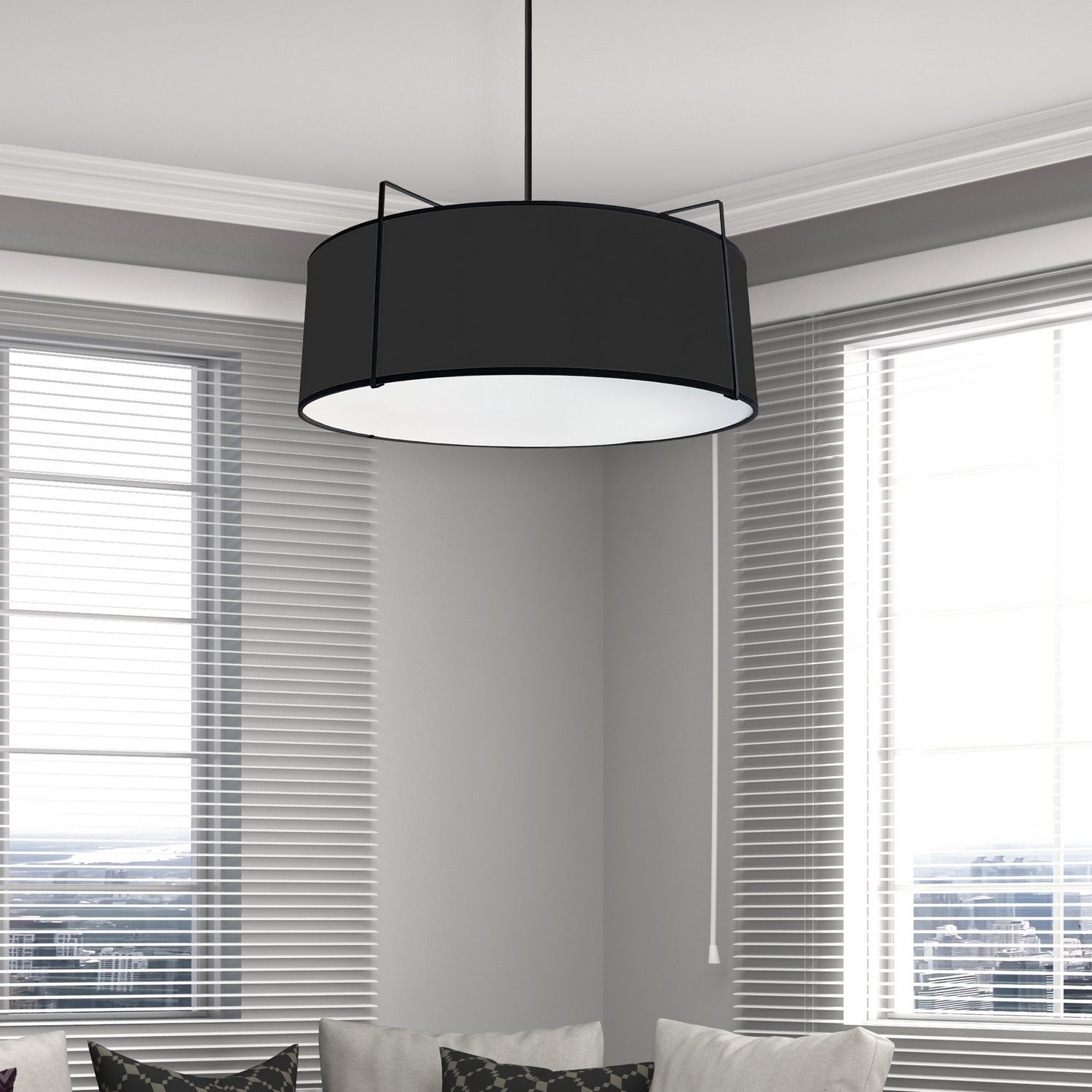 Dainolite Ltd - TRA-244P-BK - Four Light Pendant - Trapezoid - Black