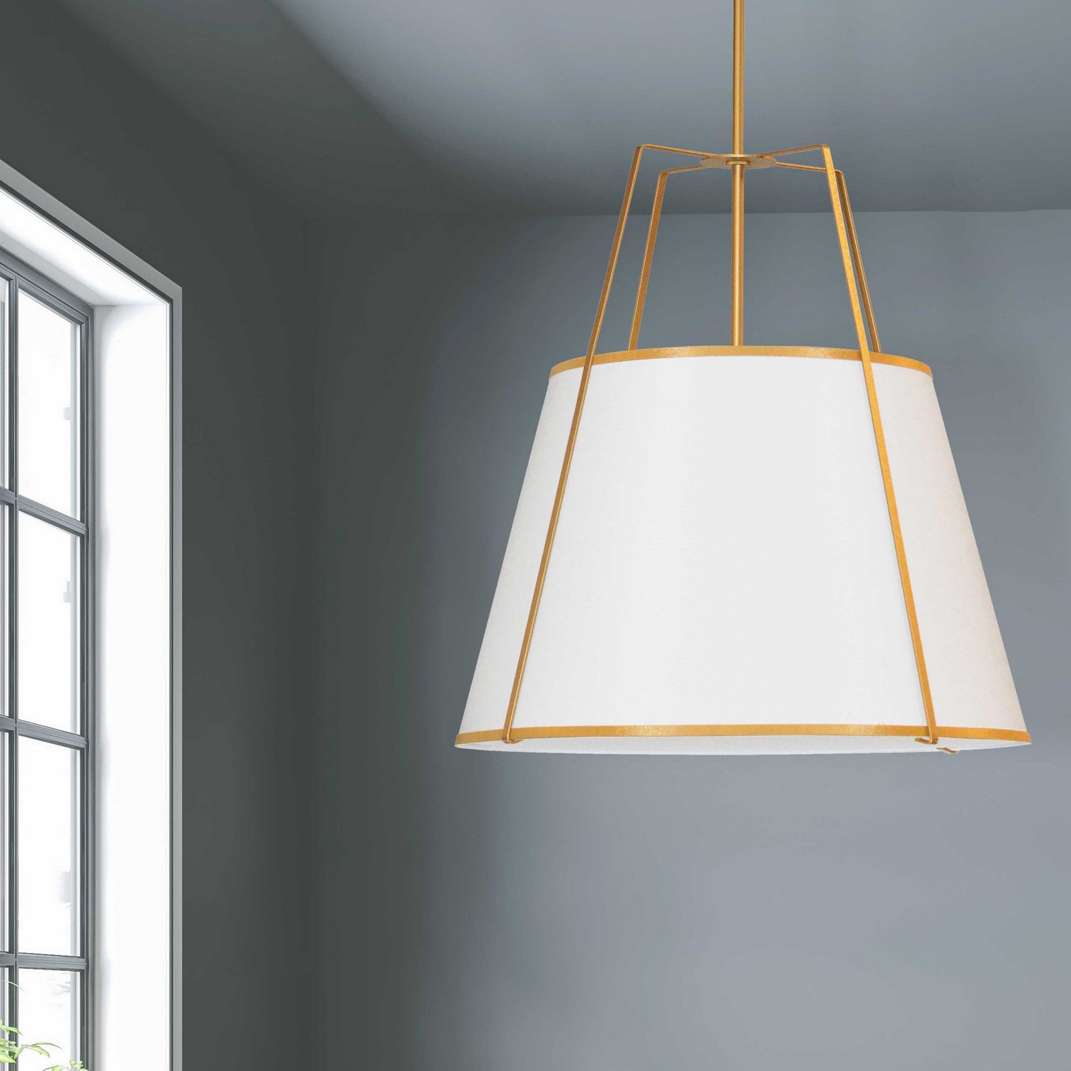 Dainolite Ltd - TRA-304P-GLD-WH - Four Light Pendant - Trapezoid - White