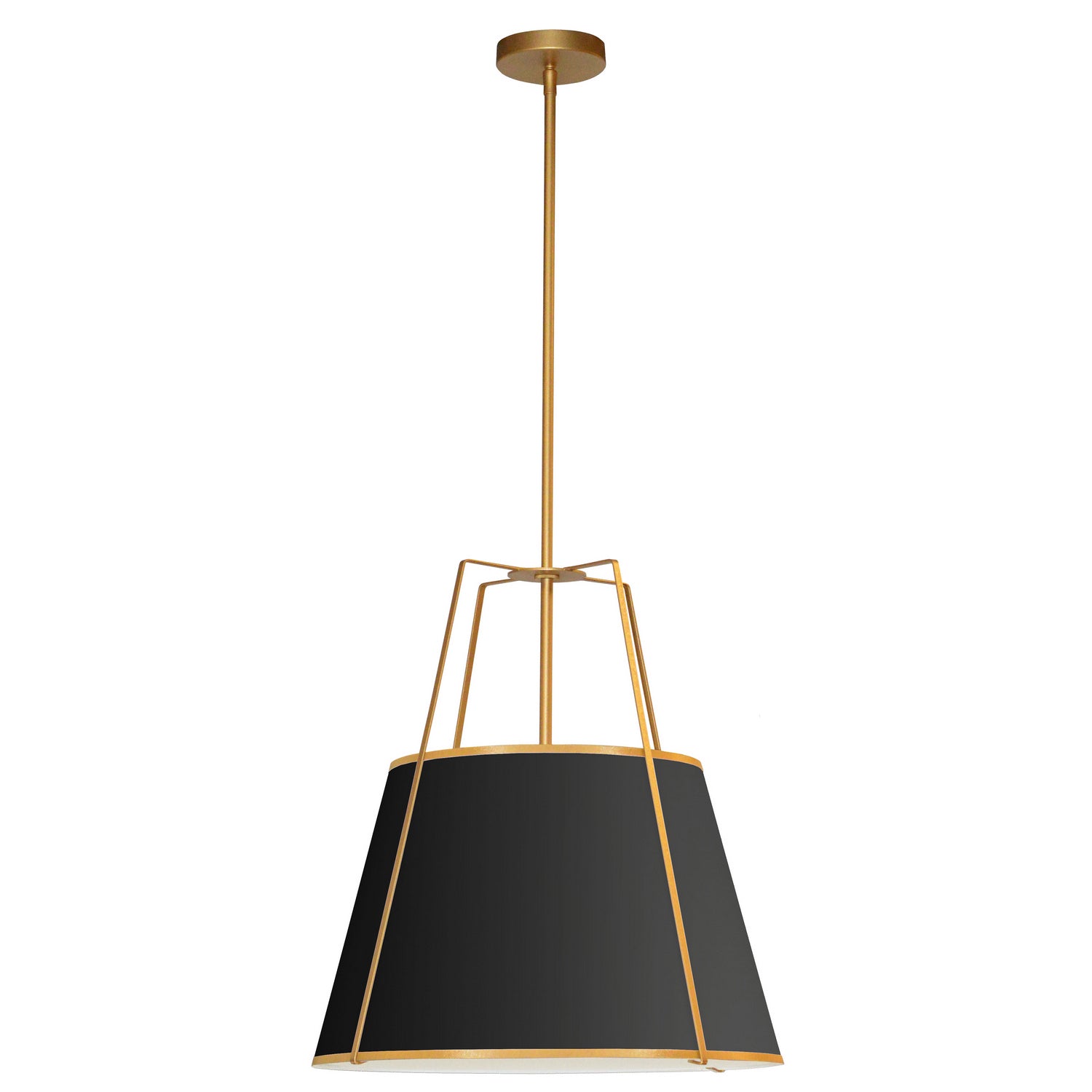 Dainolite Ltd - TRA-331P-GLD-BK - Three Light Pendant - Trapezoid - Black