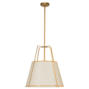 Dainolite Ltd - TRA-331P-GLD-CRM - Three Light Pendant - Trapezoid - Cream