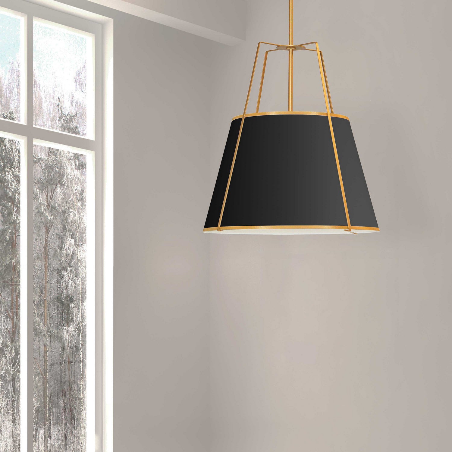 Dainolite Ltd - TRA-3P-GLD-BK - Three Light Pendant - Trapezoid - Black