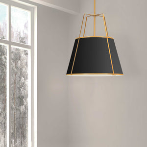 Dainolite Ltd - TRA-3P-GLD-BK - Three Light Pendant - Trapezoid - Black