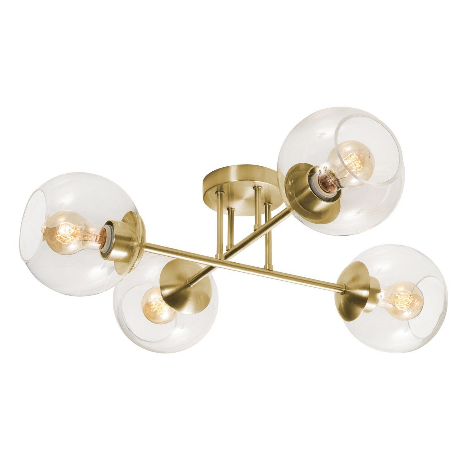 AFX Lighting - JAMC24MBSB - Four Light Flush Mount - Jamie - Satin Brass