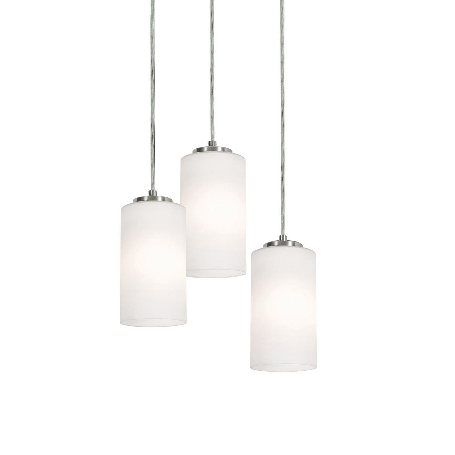 AFX Lighting - LEOP04MBSNRND3 - Three Light Pendant - Leo - Satin Nickel