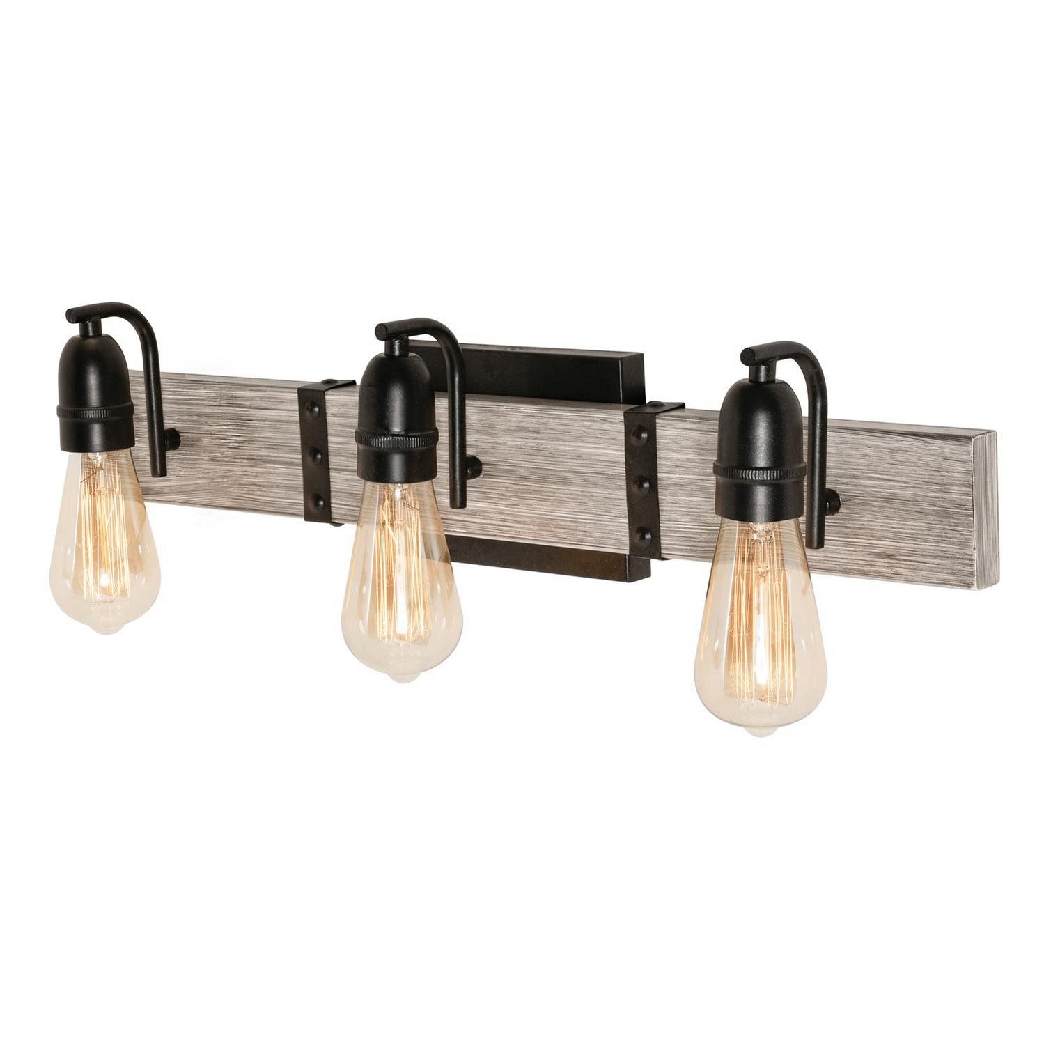 AFX Lighting - NOAV2408MBDG - Three Light Vanity - Noah - Distressed Grey and Black