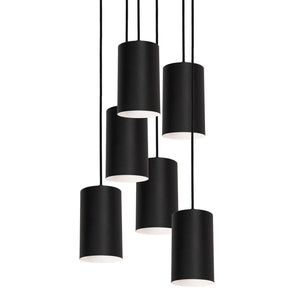 AFX Lighting - TYKP04MBBKRND6 - Six Light Pendant - Tyke - Black