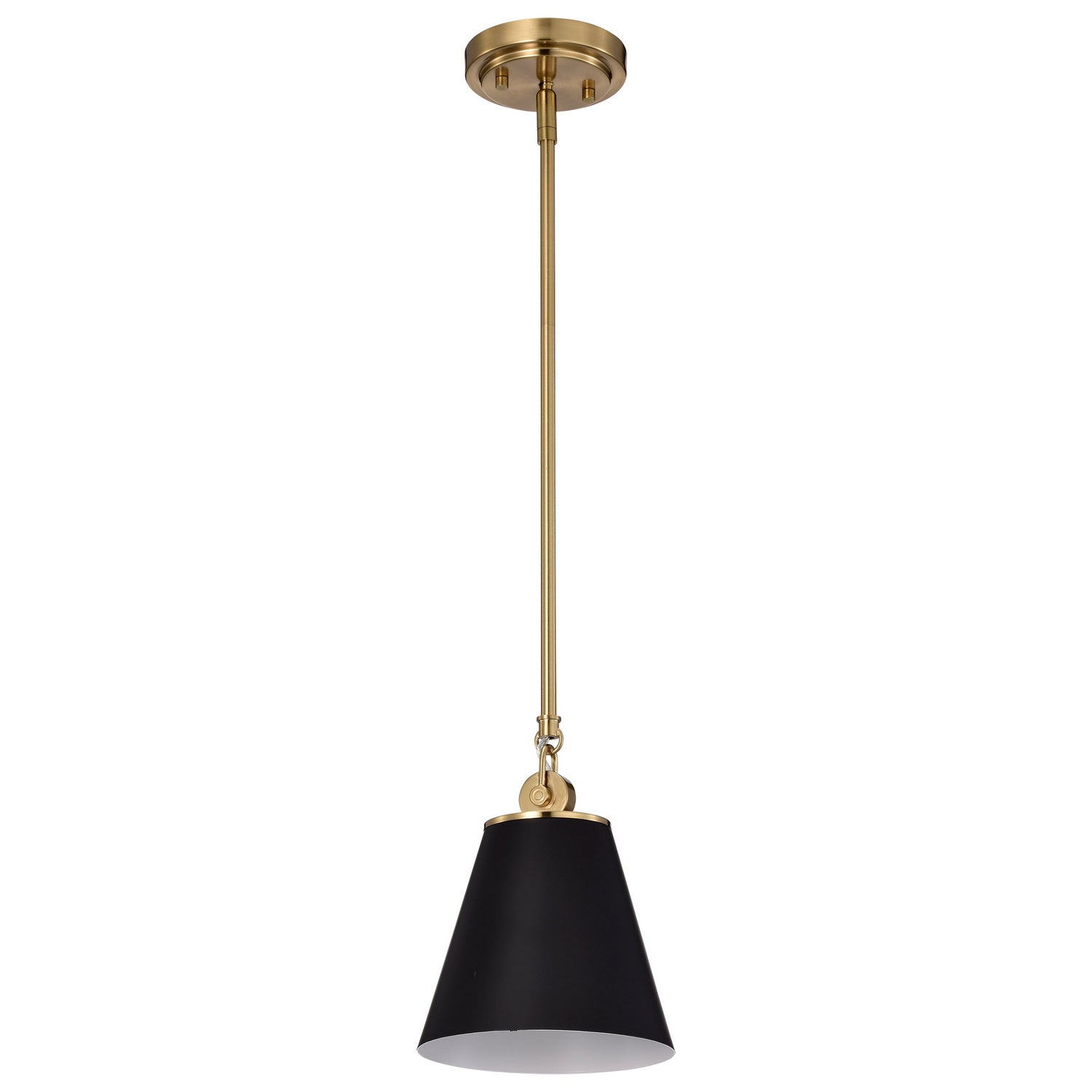 Nuvo Lighting - 60-7408 - One Light Pendant - Dover - Black / Vintage Brass