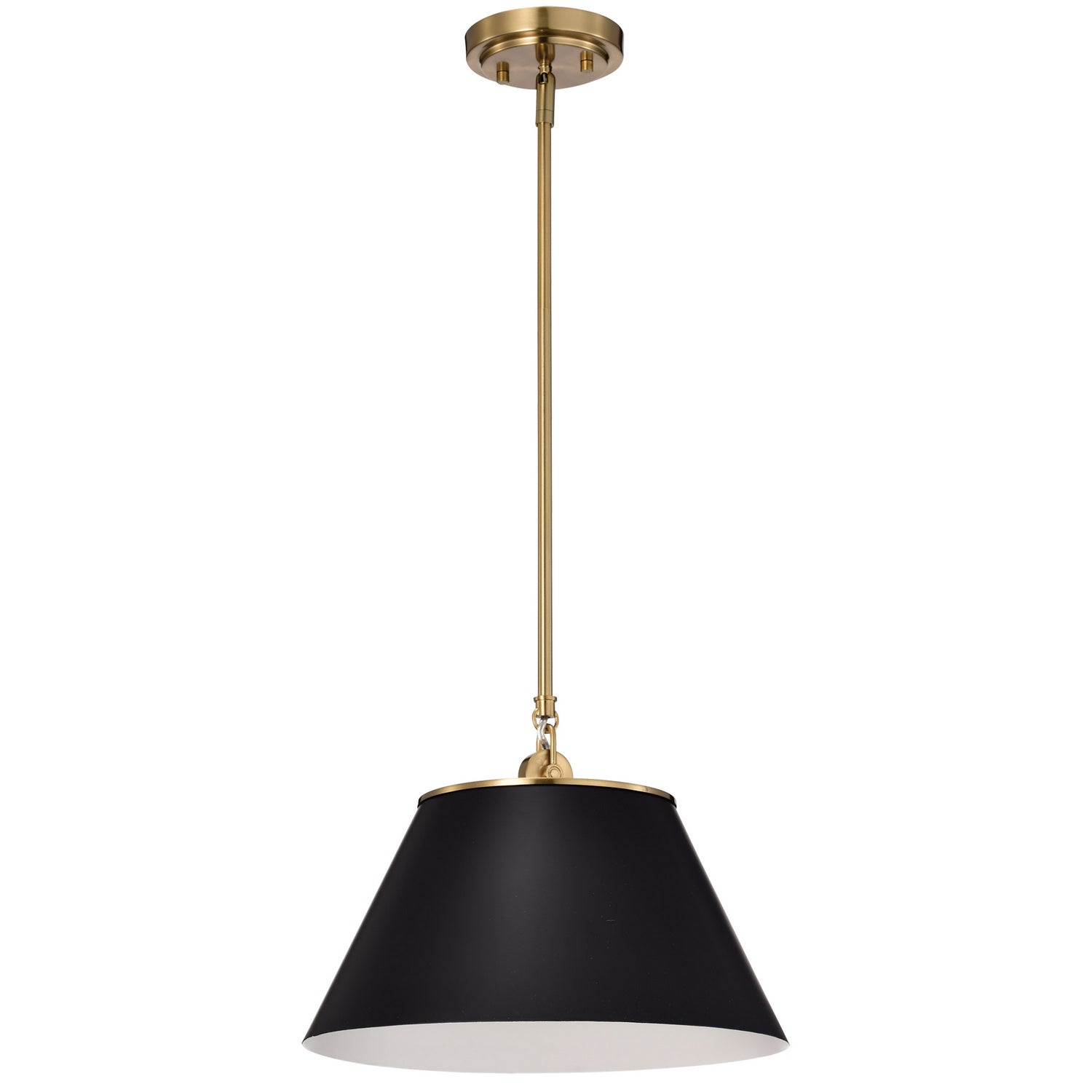 Nuvo Lighting - 60-7411 - One Light Pendant - Dover - Black / Vintage Brass