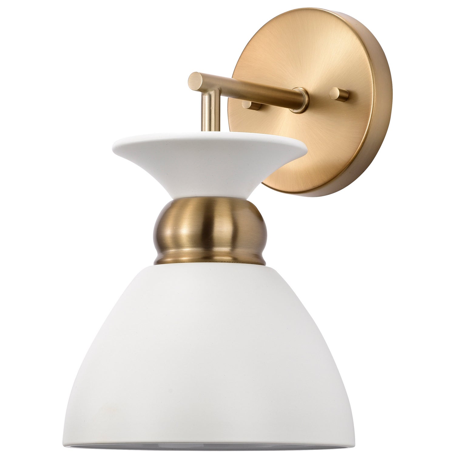 Nuvo Lighting - 60-7459 - One Light Wall Sconce - Perkins - Matte White / Burnished Brass