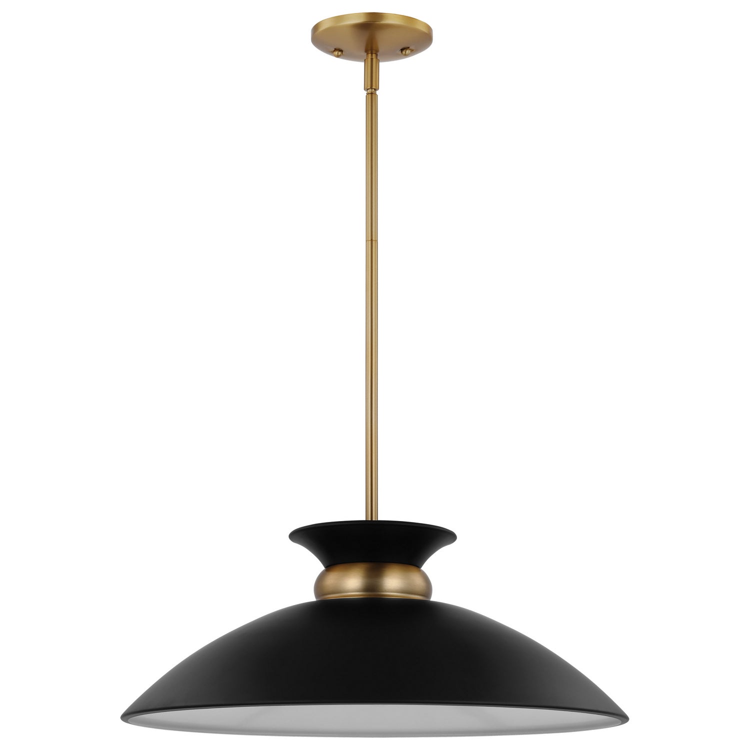 Nuvo Lighting - 60-7461 - One Light Pendant - Perkins - Matte Black / Burnished Brass