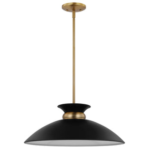 Nuvo Lighting - 60-7461 - One Light Pendant - Perkins - Matte Black / Burnished Brass