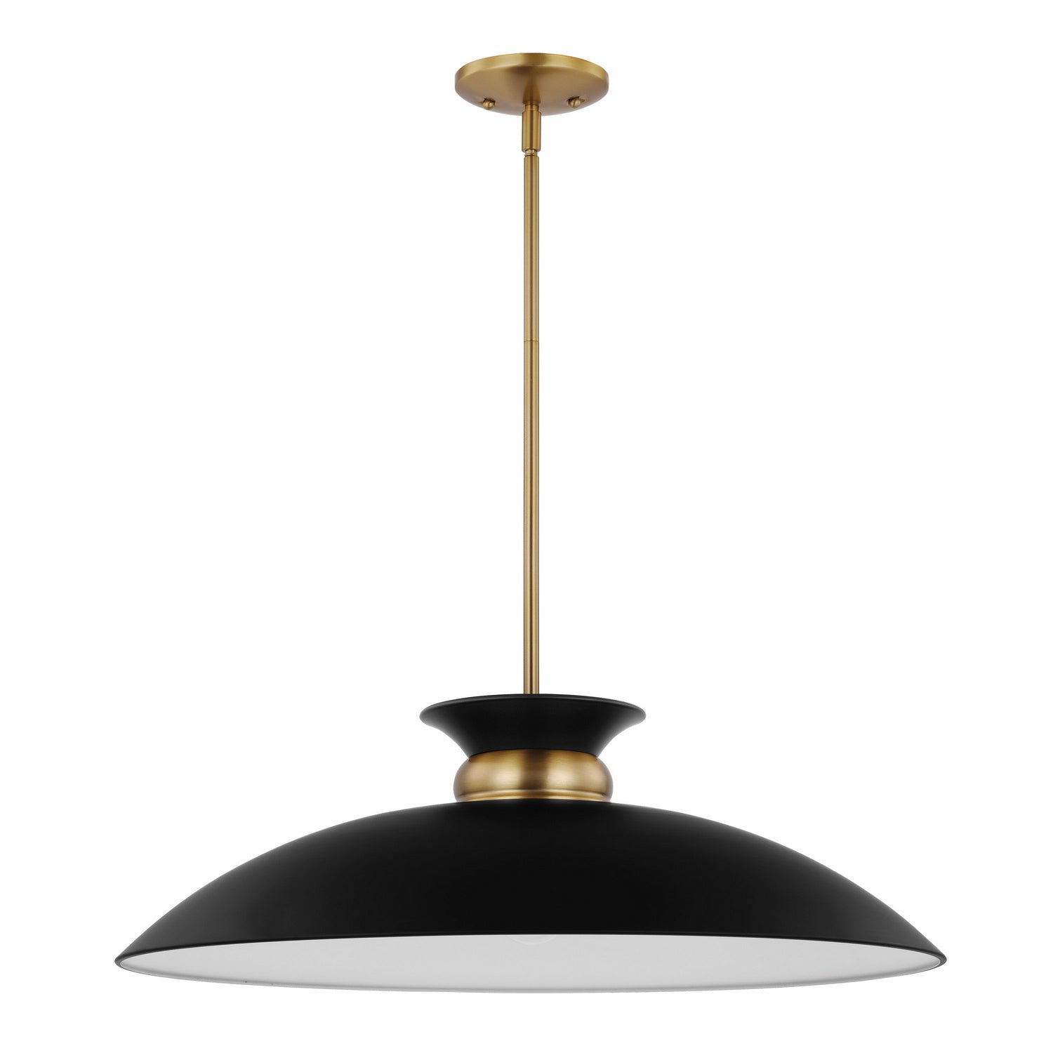 Nuvo Lighting - 60-7462 - One Light Pendant - Perkins - Matte Black / Burnished Brass