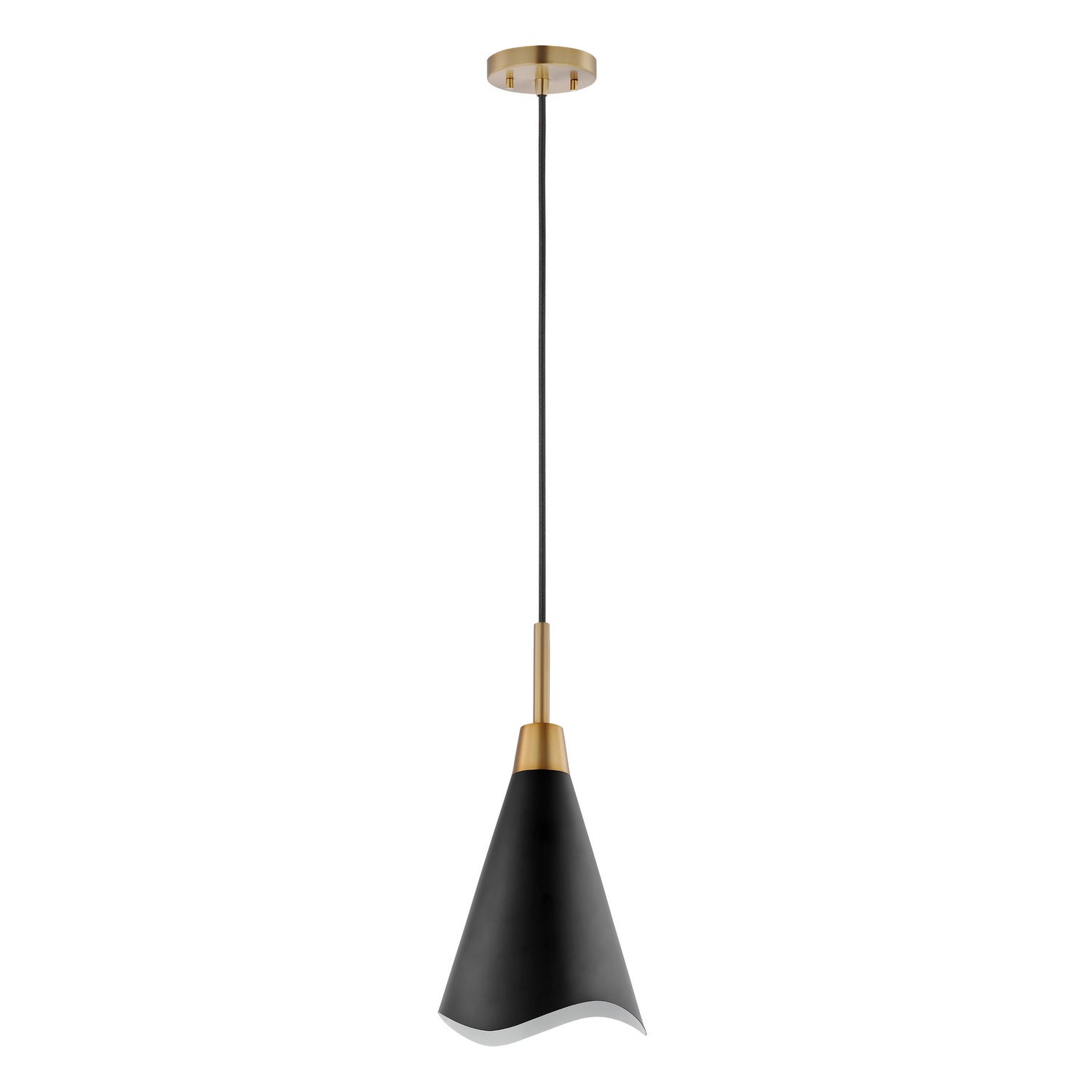 Nuvo Lighting - 60-7470 - One Light Pendant - Tango - Matte Black / Burnished Brass