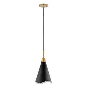 Nuvo Lighting - 60-7470 - One Light Pendant - Tango - Matte Black / Burnished Brass