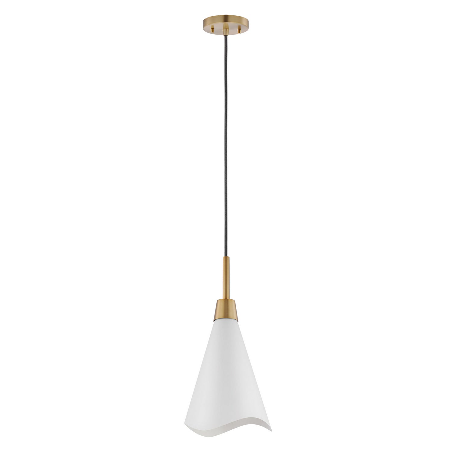 Nuvo Lighting - 60-7471 - One Light Pendant - Tango - Matte White / Burnished Brass