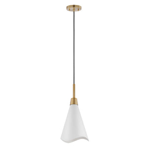 Nuvo Lighting - 60-7471 - One Light Pendant - Tango - Matte White / Burnished Brass